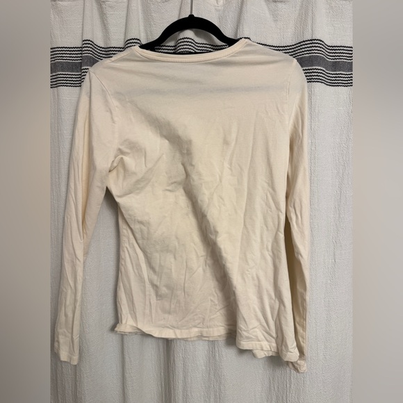 Merona Women's Ivory Long Sleeve Tee - Picture 3 of 3